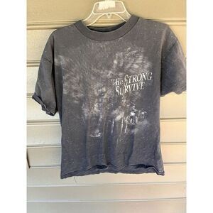 Vintage Adult Large 3D Emblem Wolf‎ Biker The Strong Survive 90s Retro Tshirt